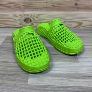 Lusso Cloud Pelli Slides Mens 11 Neon Green Waffle Knit Slip On  Lounge Shoe